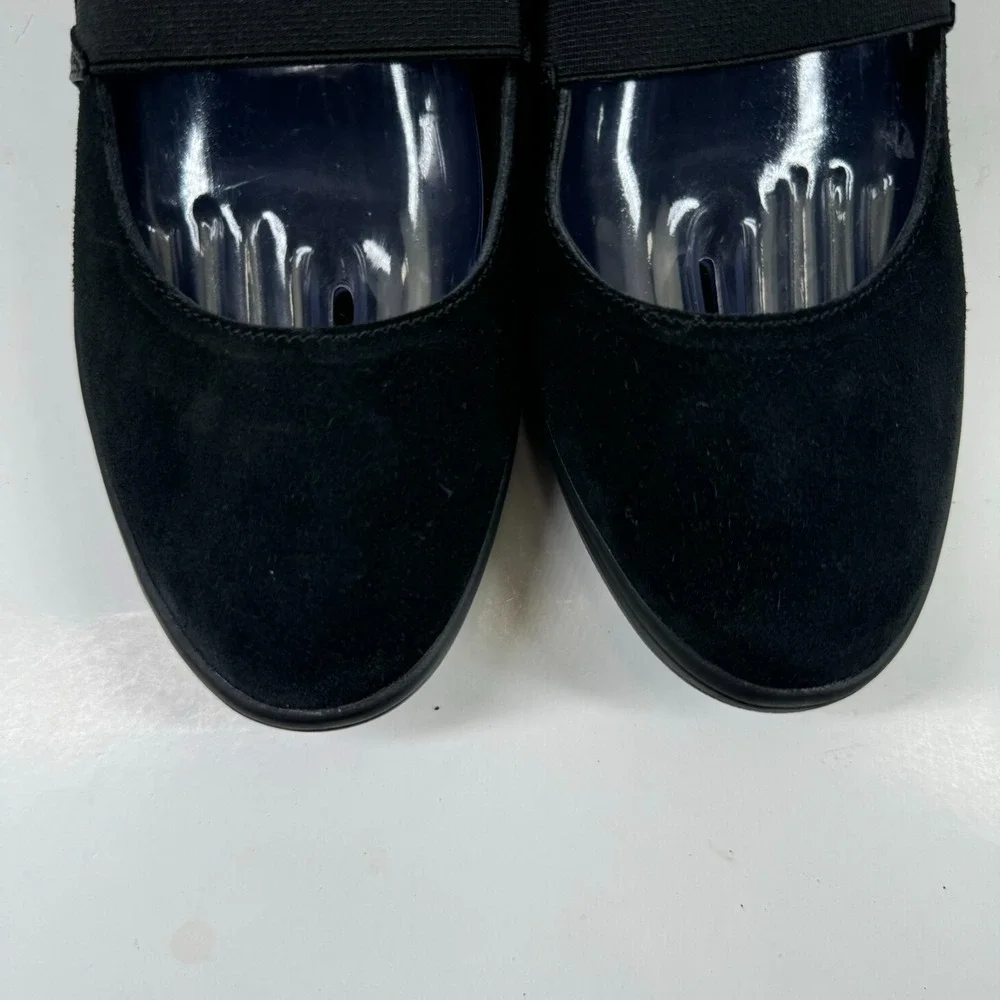 Vionic Juide Women's US 9.5 Black Suede Orthotic Mary Jane Casual Wedge Shoes